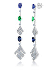 Diamond & Gemstone Samambaia Drop Earrings