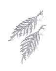 White Diamond Folha Drop Earrings