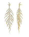 White Diamond Folha Drop Earrings