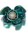 Large Green Titanium Orchid Brooch