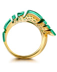 Emerald Folha Ring