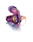 Large Purple Titanium Orchid Ring