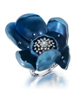 Large Blue Titanium Orchid Ring