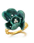 Green Titanium Orchid Ring