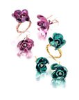 Purple Titanium Orchid Earrings