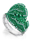 Emerald Folha Bypass Ring
