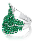 Emerald Folha Bypass Ring