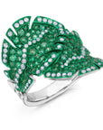 Emerald Folha Bypass Ring