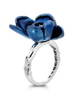 Blue Titanium Orchid Ring