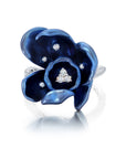 Blue Titanium Orchid Ring