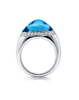 Swiss Blue and Diamond Bahia Ring
