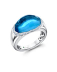 Swiss Blue and Diamond Bahia Ring