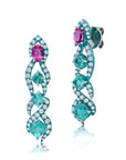 Paraiba Tourmaline & Rubellite Earrings