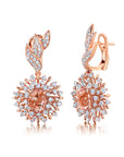 Morganite & Diamond Lily Drop Earrings