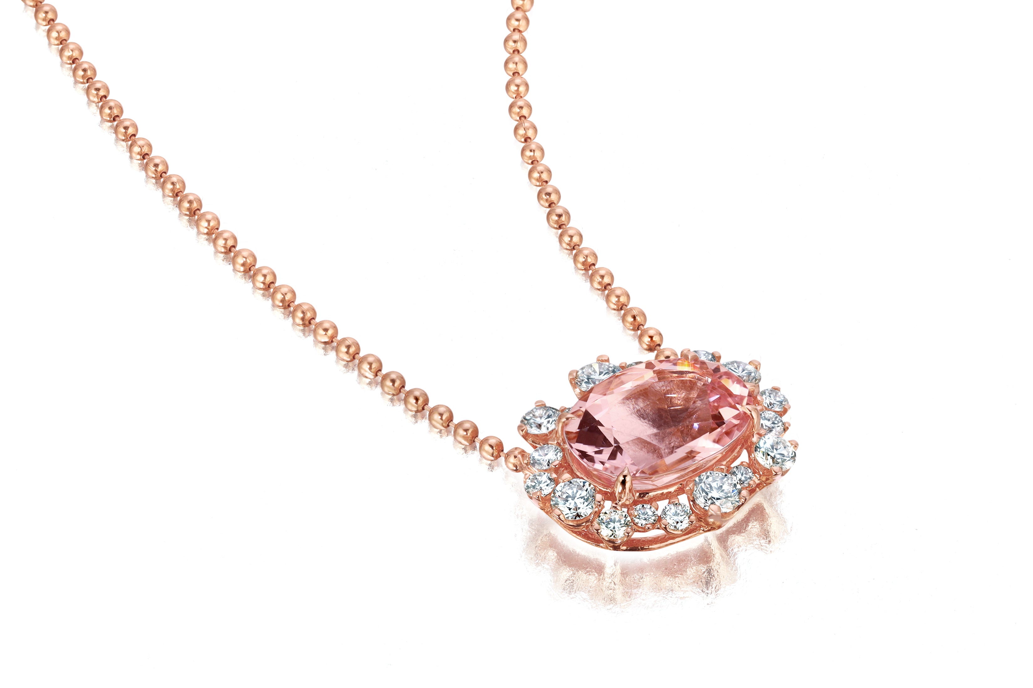 Morganite &amp; Diamond Necklace