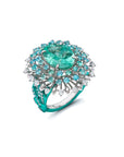 Paraiba Tourmaline & Diamond Folha Ring