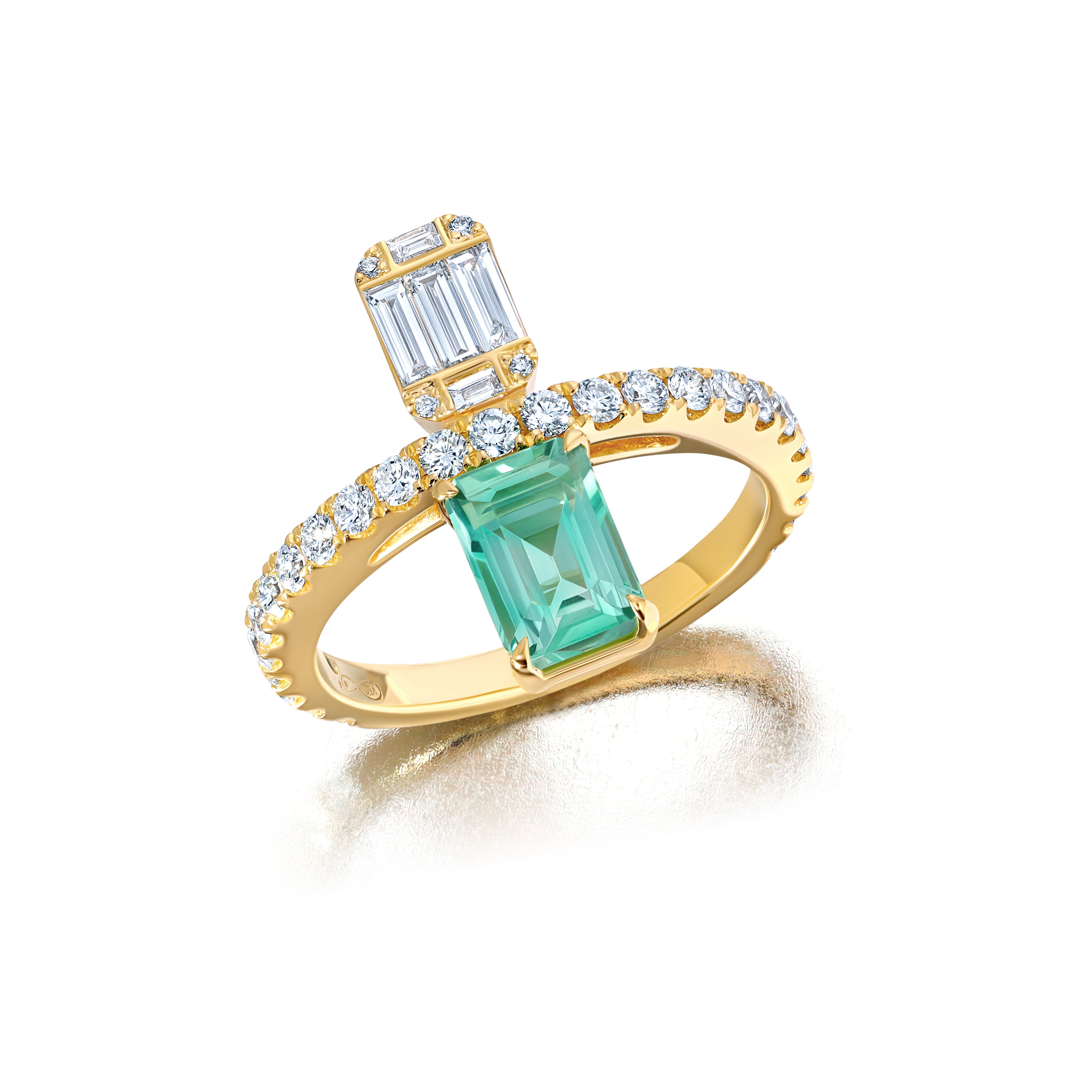 Emerald Cut Emerald &amp; Diamond Ring