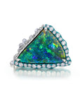 Boulder Opal & Diamond Ring