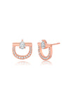Diamond Stirrup Stud Earrings