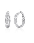 Chevron Rein Diamond Inside Outside Hoop Earrings