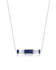 Blue Sapphire & Diamond Cavaletti Necklace