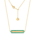Emerald Engravable Name Plate Necklace