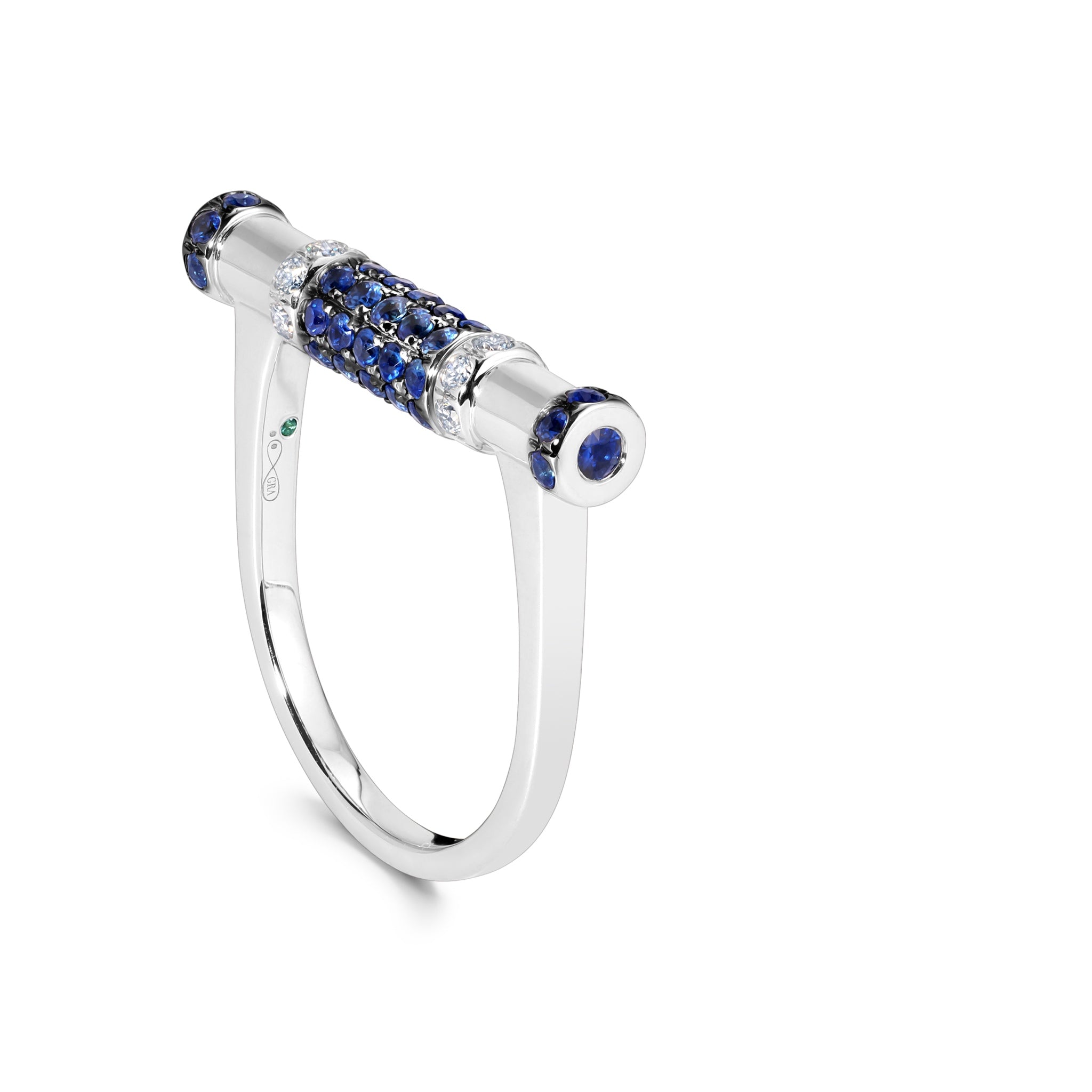 Ring Blue Shapphire color Stainless steel Buy Blue Sapphire 1.10 ctw 7 Stone Ring in Stainless Steel  main image 4