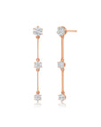Floating Diamond Triple Drop Earrings