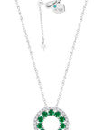 Emerald 3 Sided Circle Necklace