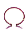 side profile of the Pink Sapphire & Pink Rhodium 3 Sided Bangle