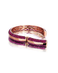 image of opened clasp on the Pink Sapphire & Pink Rhodium 3 Sided Bangle