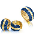 Ouro Blue Sapphire Hoop Earrings
