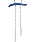 Blue Sapphire 3 Sided Slide Lariat Necklace