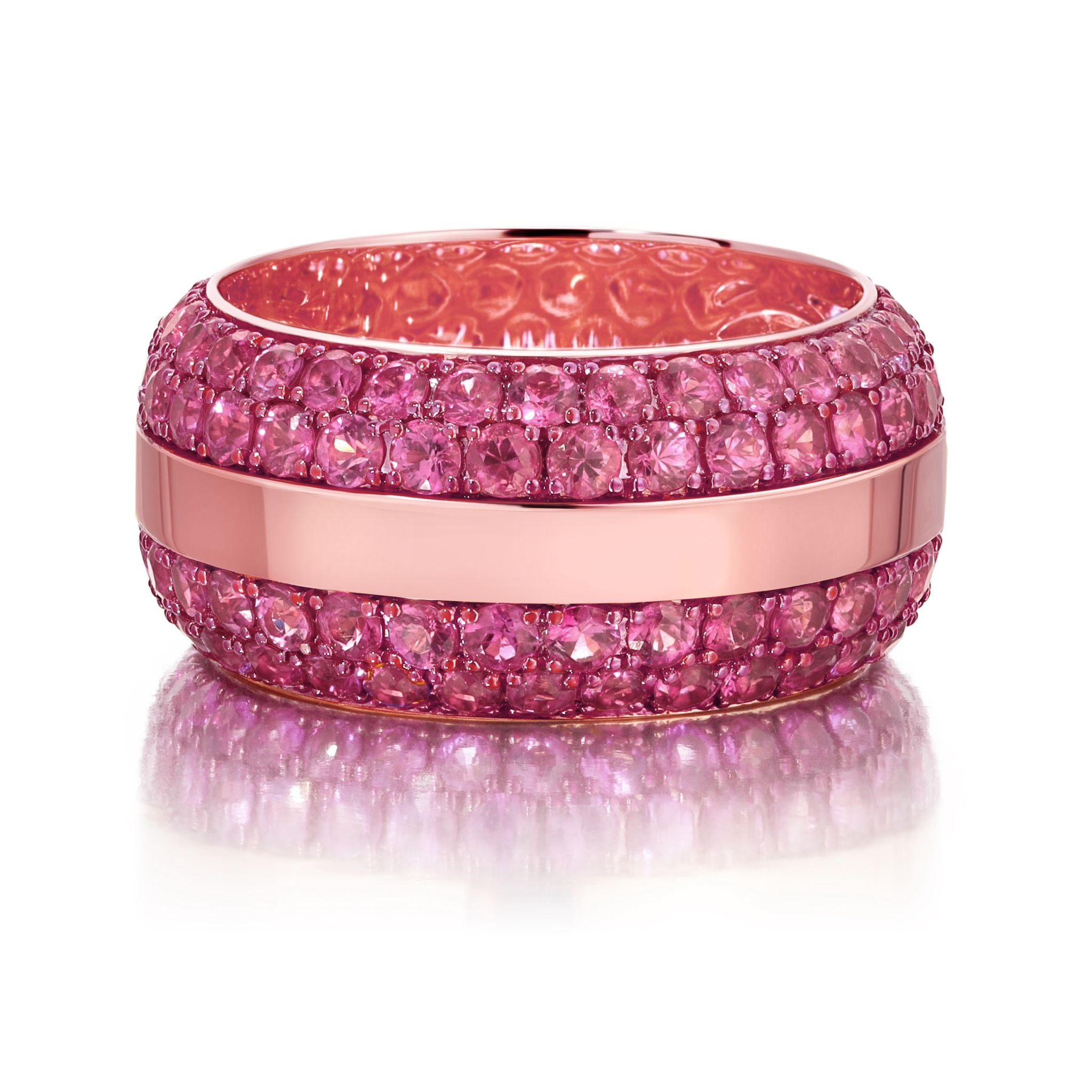 Pink sapphire sales pave ring