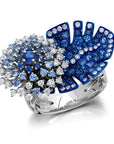 Blue Sapphire Folha Ring