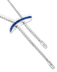 Blue Sapphire 3 Sided Slide Lariat Necklace