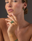 Large Tsavorite & Green Rhodium 3 Sided Hoops