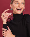 Rubellite & Emerald Statement Ring