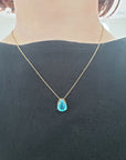18" Pear Shaped Apatite Drop Necklace