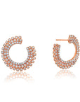 Pluma 3 Row Diamond Forward Facing Hoop Earrings