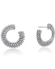Pluma 3 Row Diamond Forward Facing Hoop Earrings