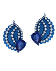 Large Asa Blue Sapphire and Diamond Pera Earrings
