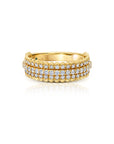 Pluma 3 Row Diamond Band Ring