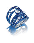 Blue Sapphire & Diamond Rio Cage Ring