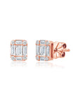 Graziela Gems - Tiny Ascension Diamond Stud Earrings - Rose Gold