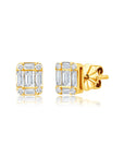 Graziela Gems - Tiny Ascension Diamond Stud Earrings - Yellow Gold