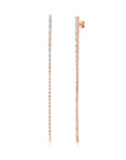 Graziela Gems - Long Linear Baguette Diamond Earrings - Rose Gold
