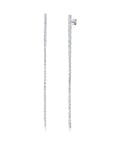 Graziela Gems - Long Linear Baguette Diamond Earrings - White Gold