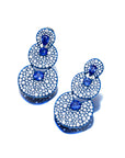 Blue Rhodium, Sapphire & Diamond Earrings