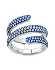 Blue Rhodium & Diamond Coil Ring